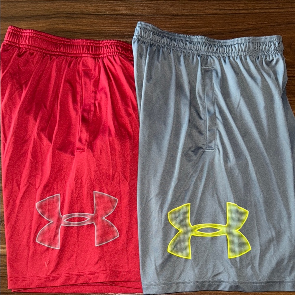 Under Armour Men's Red and Gray Shorts Set of 2